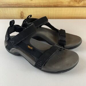 Teva Meacham Mens 9 Black Adjustable‎ Outdoor Hike Beach Sandals Water Shoes
